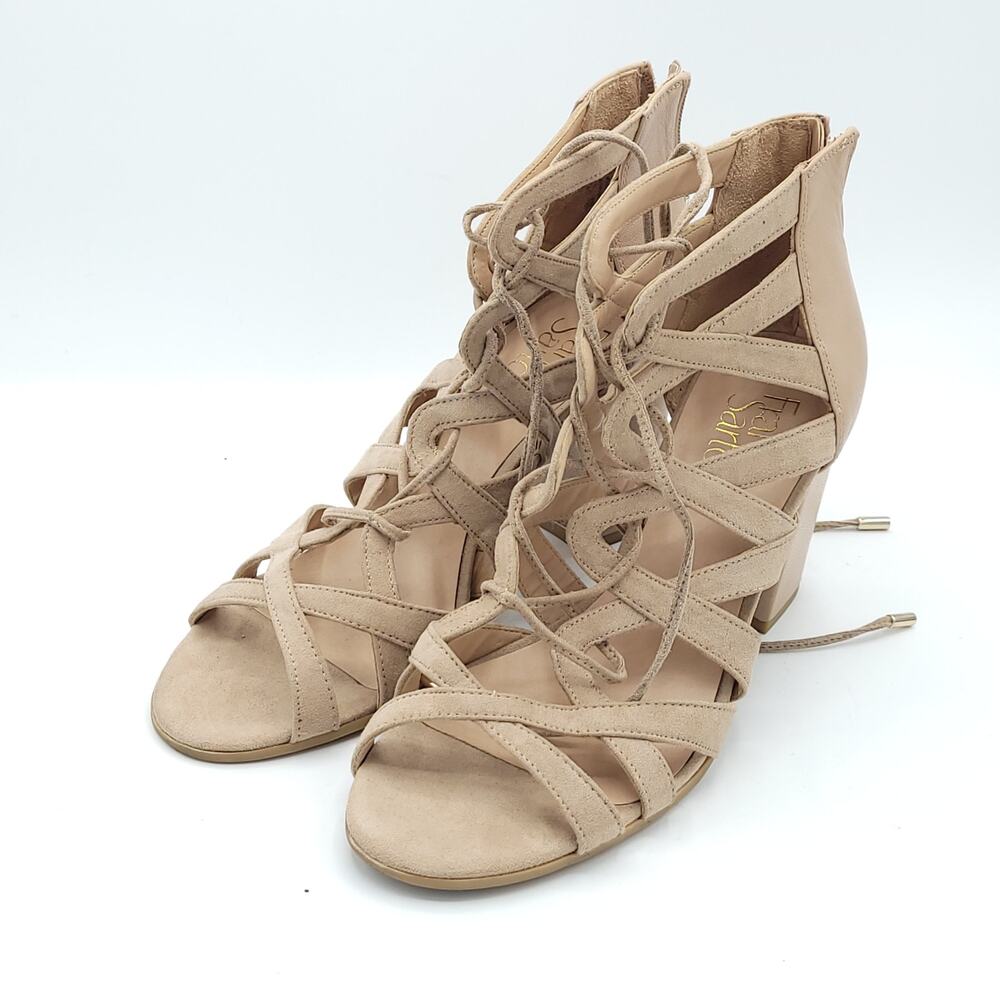 Franco Sarto Women's Meena Heeled Sandals biege size 8